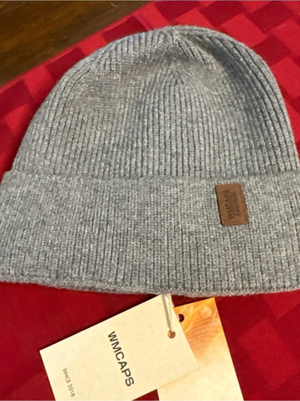 Gray Ribbed Knit Beanie - Men's Winter Hat